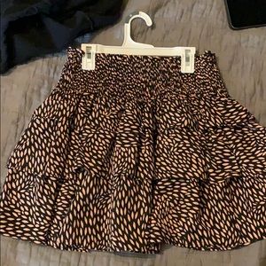 Black and coral printed skirt